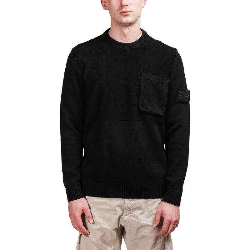 stone island mercerized knit ghost piece schwarz 587884