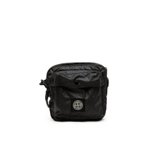 stone island mussola gommata canvas print bumbag schwarz 623852