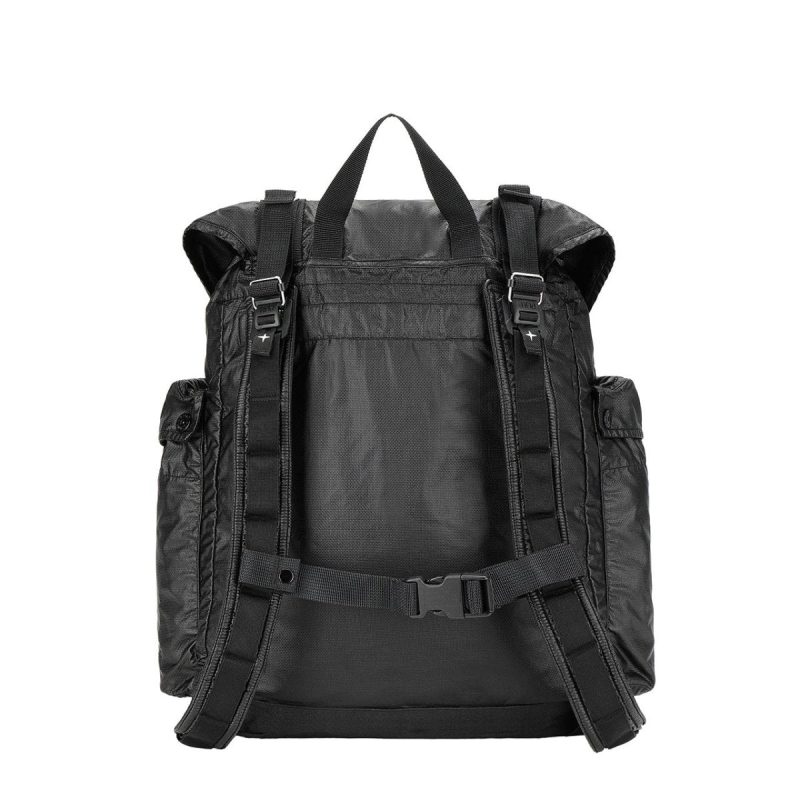 stone island mussola gommate canvas print backpack schwarz 633695