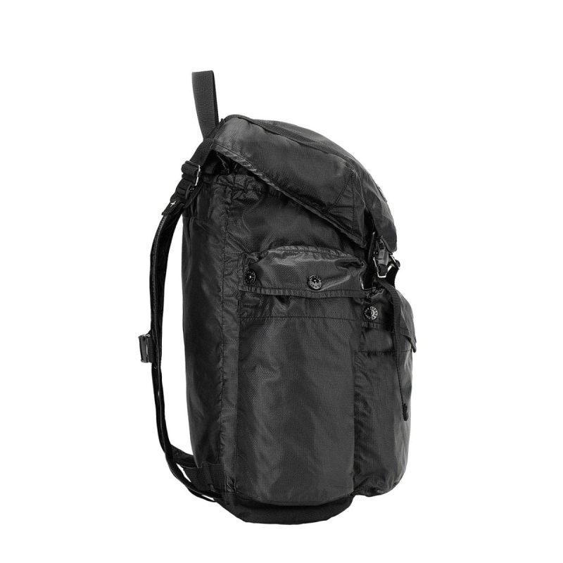 stone island mussola gommate canvas print backpack schwarz 928163