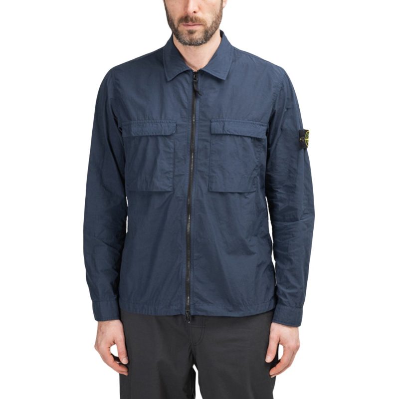 stone island naslan light overshirt navy 271502