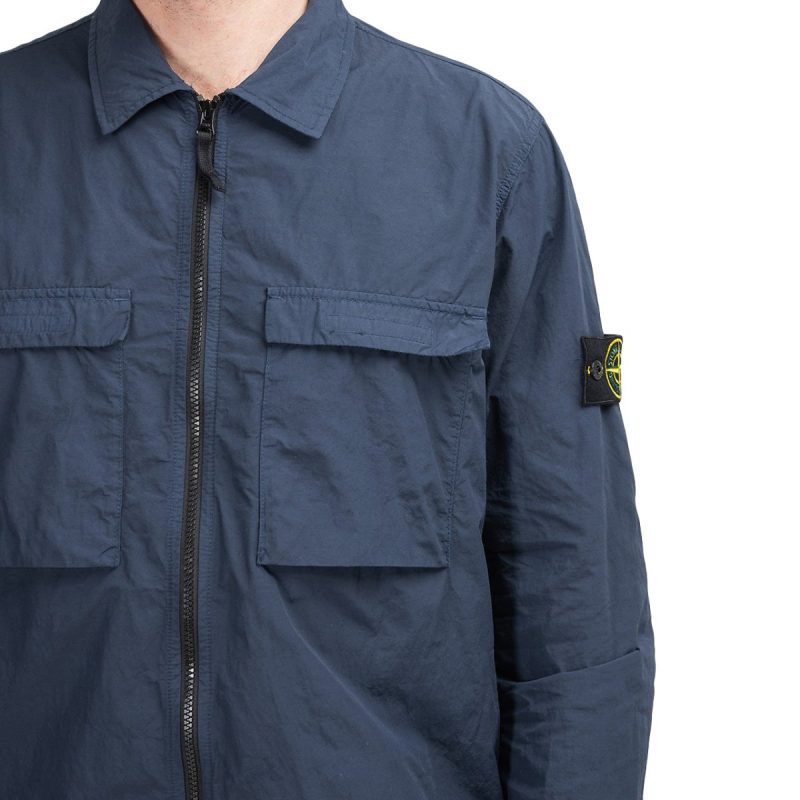 stone island naslan light overshirt navy 775942