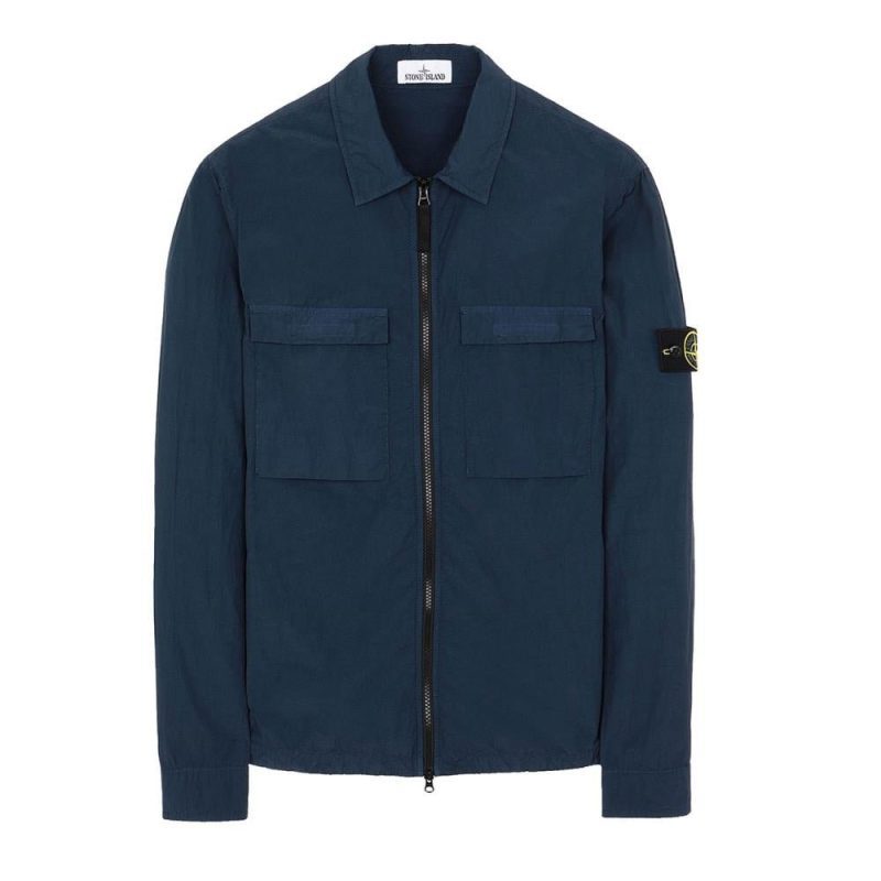 stone island naslan light overshirt navy 863020