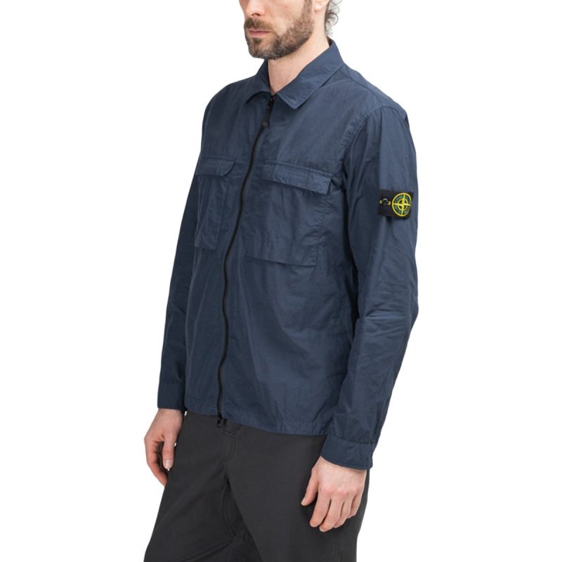 stone island naslan light overshirt navy 870222