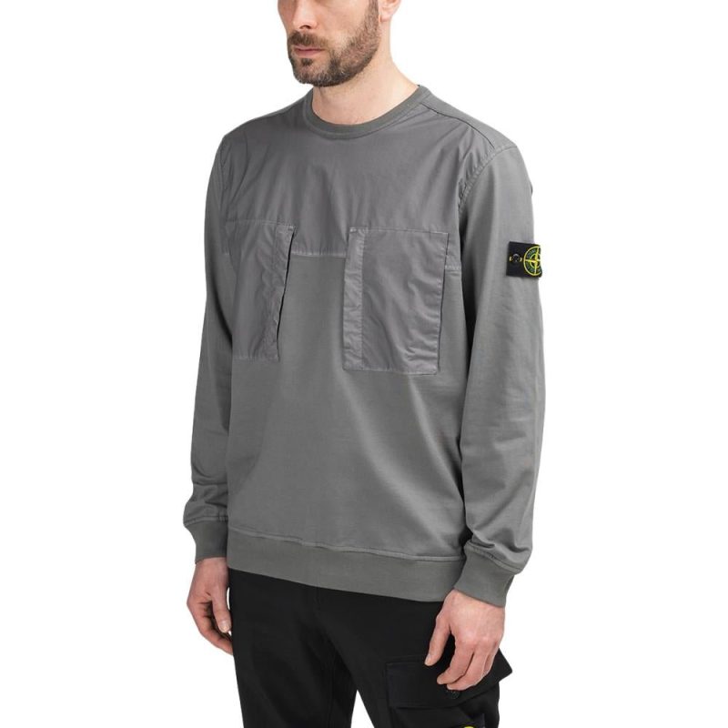 stone island nylon front sweatshirt anthrazit 426184