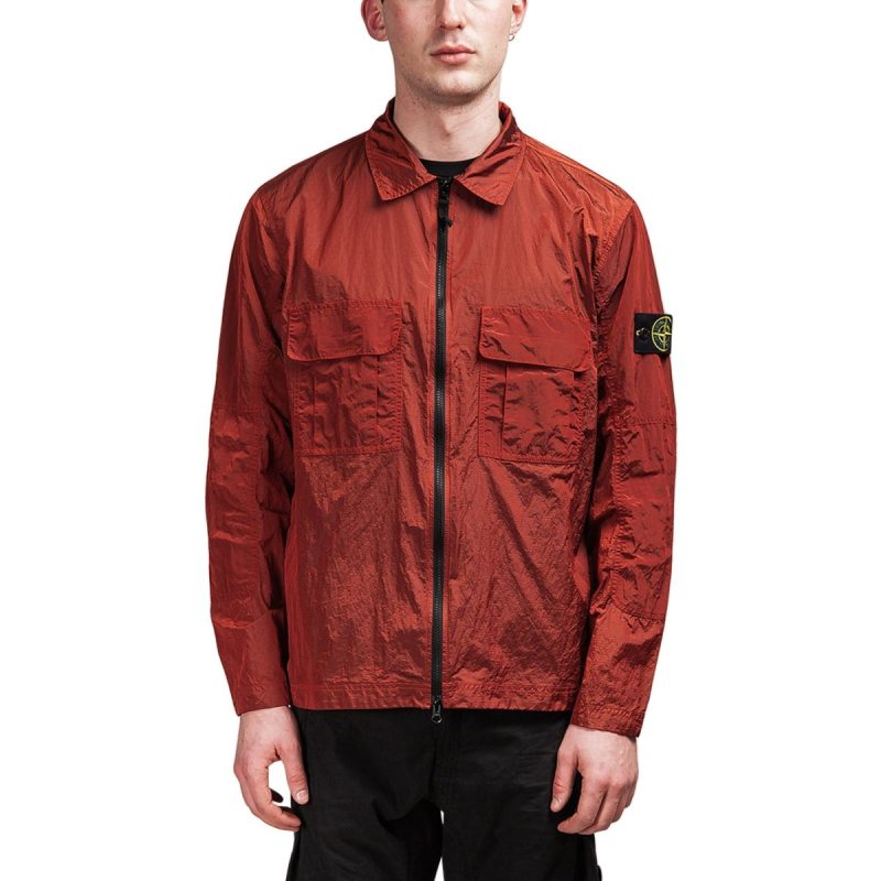 stone island nylon metal ripstop overshirt rot 283308