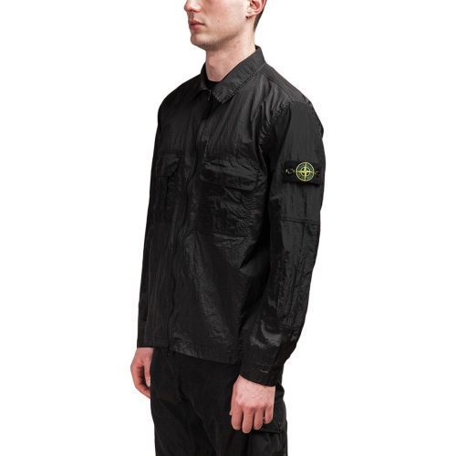 stone island nylon metal ripstop overshirt schwarz 872575