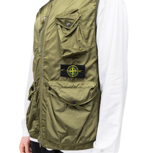 stone island nylon raso tc vest olive 447487