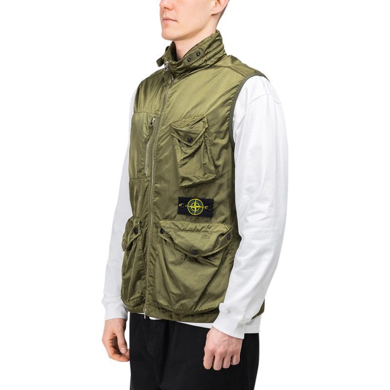 stone island nylon raso tc vest olive 648770