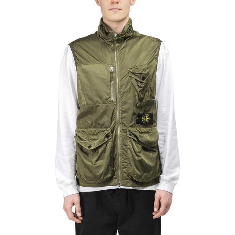 stone island nylon raso tc vest olive 976043