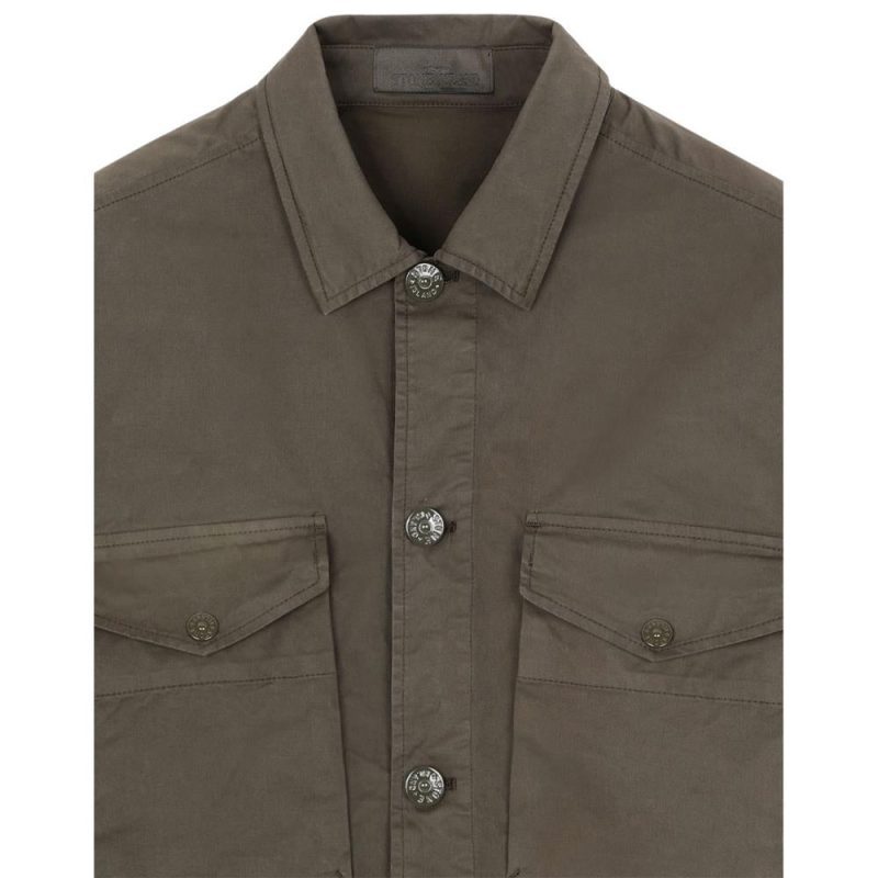 stone island overshirt ghost piece olive 151561