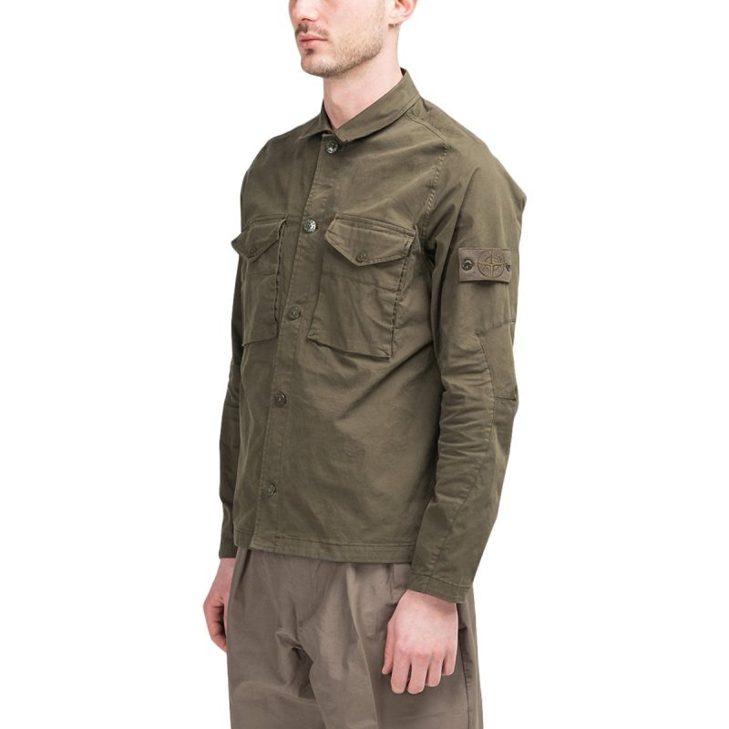 stone island overshirt ghost piece olive 627364