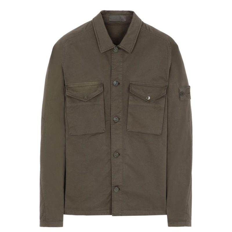 stone island overshirt ghost piece olive 854113