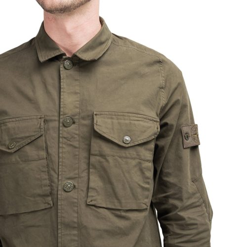 stone island overshirt ghost piece olive 885043