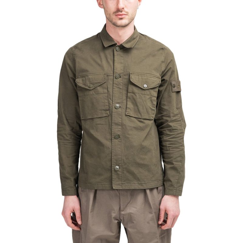 stone island overshirt ghost piece olive 974343