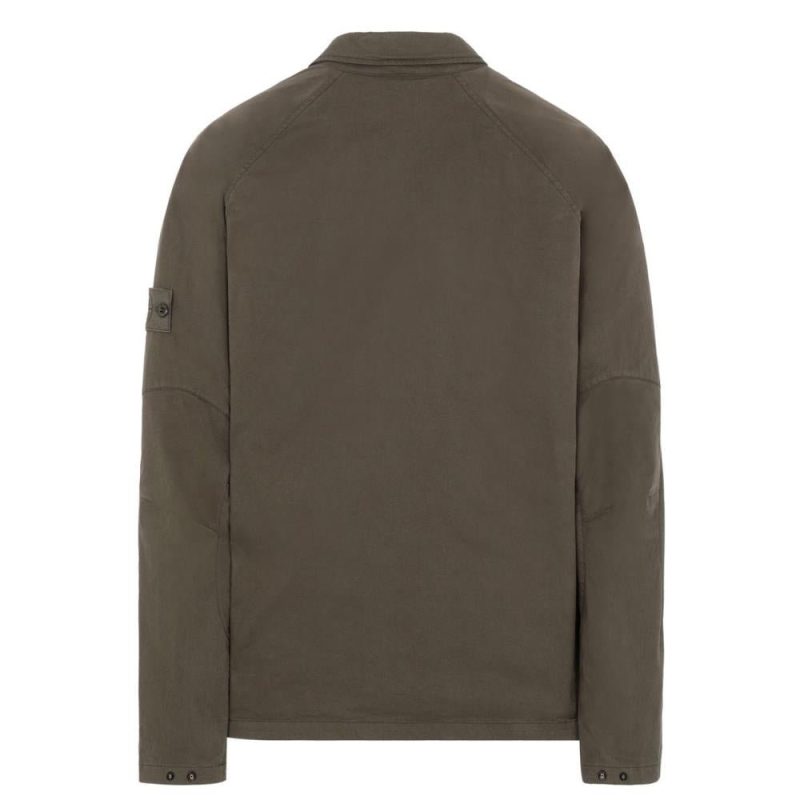 stone island overshirt ghost piece olive 984647