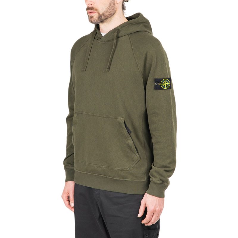 stone island patch hoodie khaki 280250