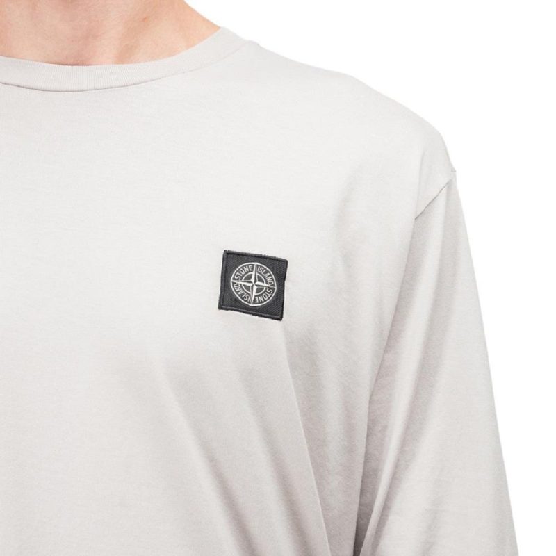 stone island patch logo longsleeve taupe 790436