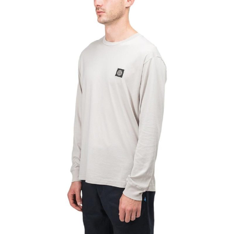 stone island patch logo longsleeve taupe 877060