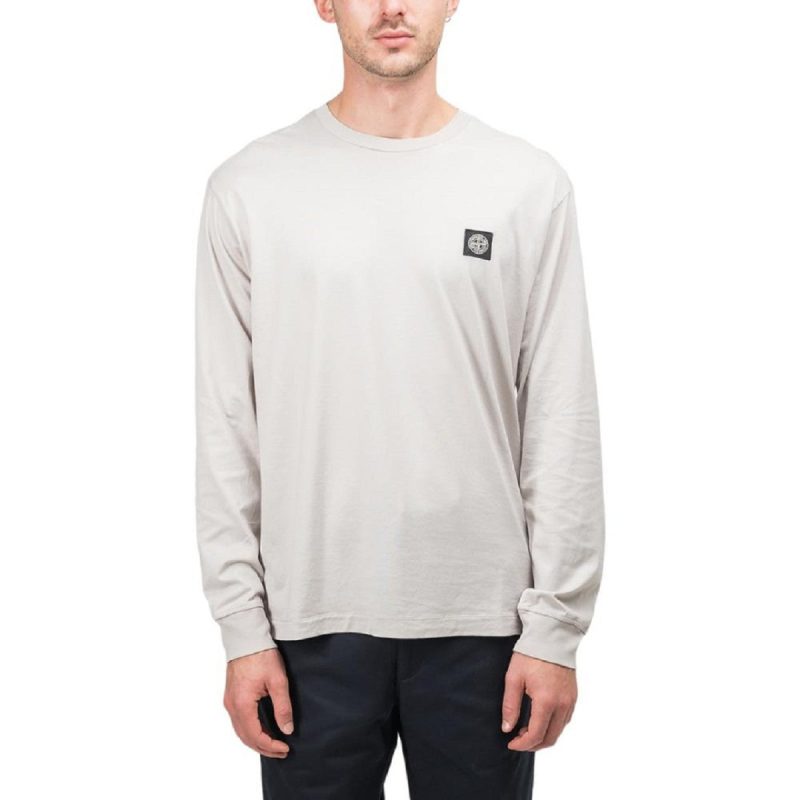 stone island patch logo longsleeve taupe 905558