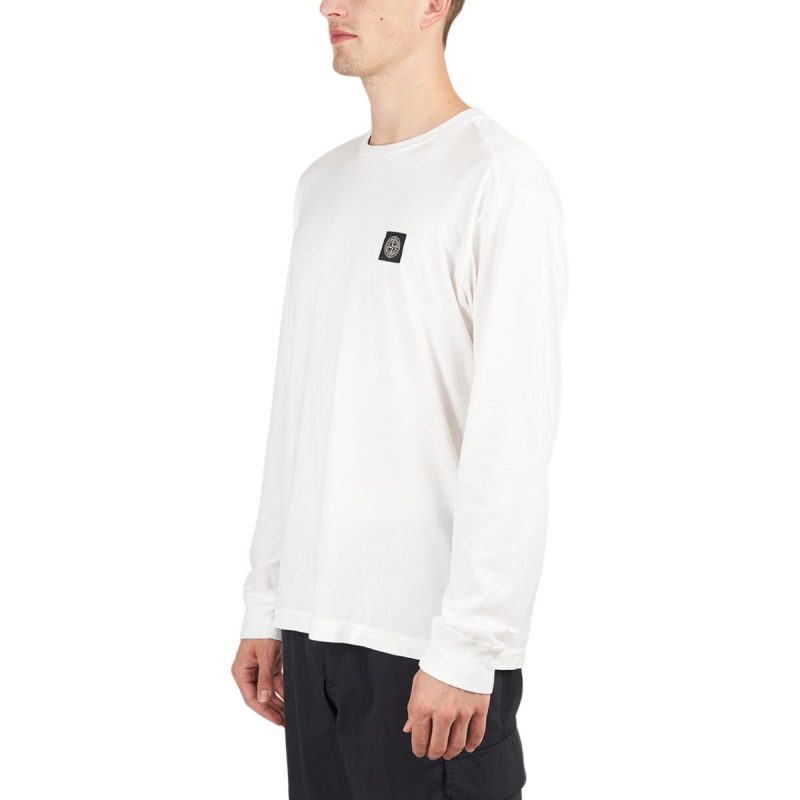 stone island patch long sleeve t shirt weiss 534153