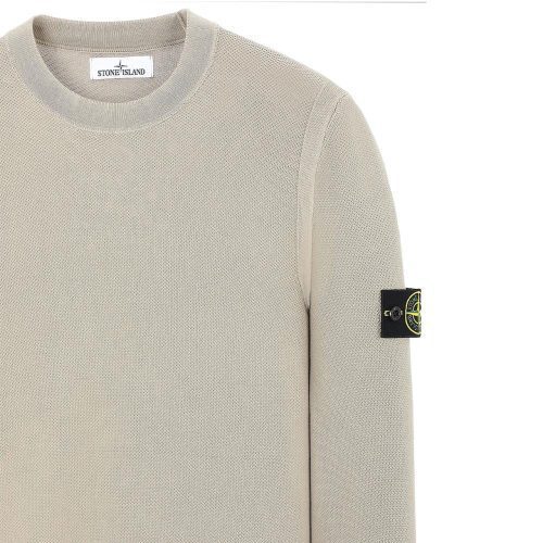 stone island pigment dye knit pullover dunkelbeige 321046