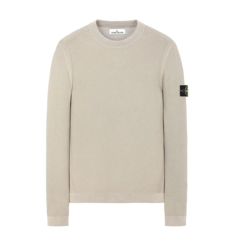 stone island pigment dye knit pullover dunkelbeige 353543