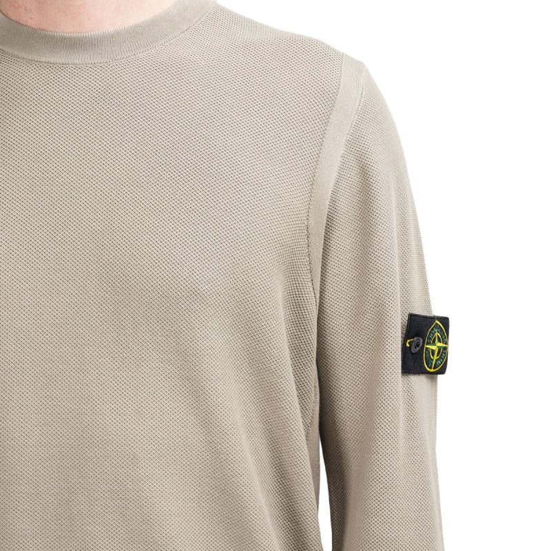 stone island pigment dye knit pullover dunkelbeige 631128