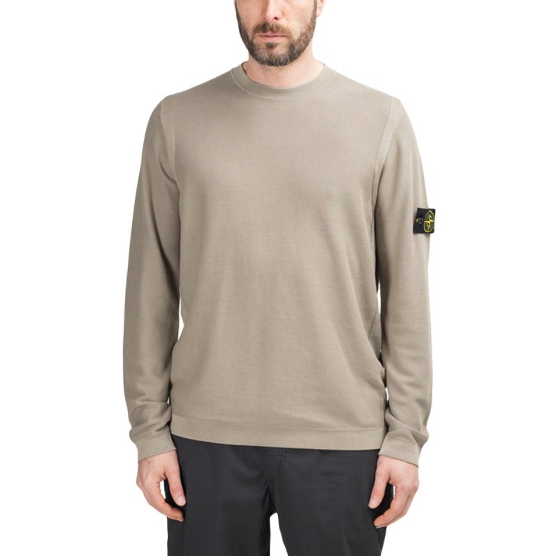 stone island pigment dye knit pullover dunkelbeige 820226