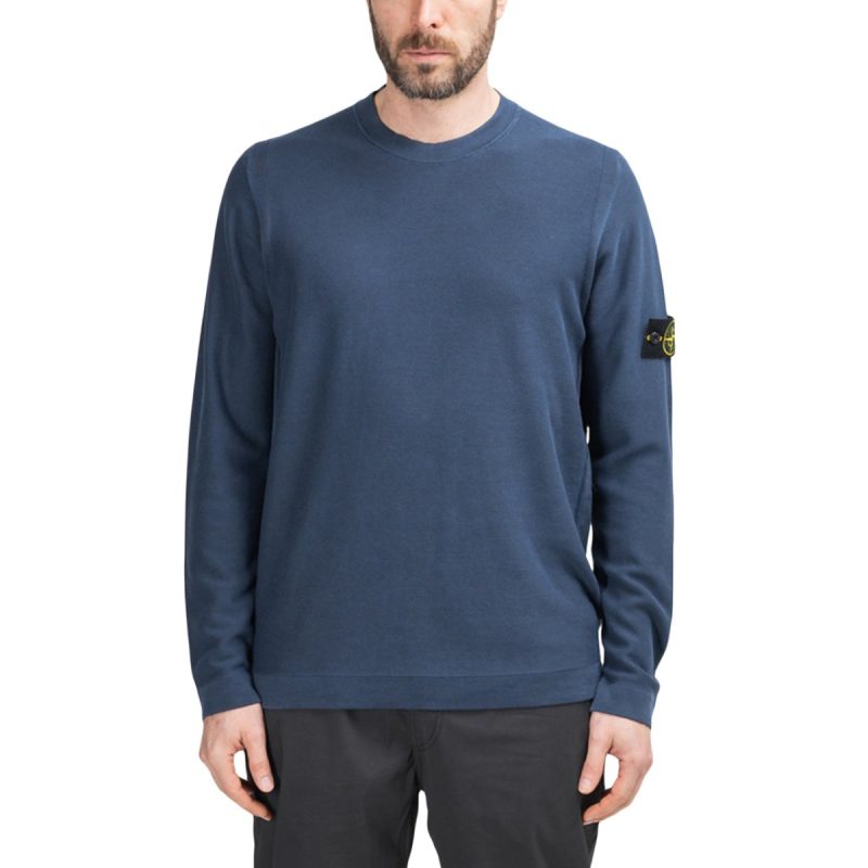 stone island pigment dye knit pullover navy 507239