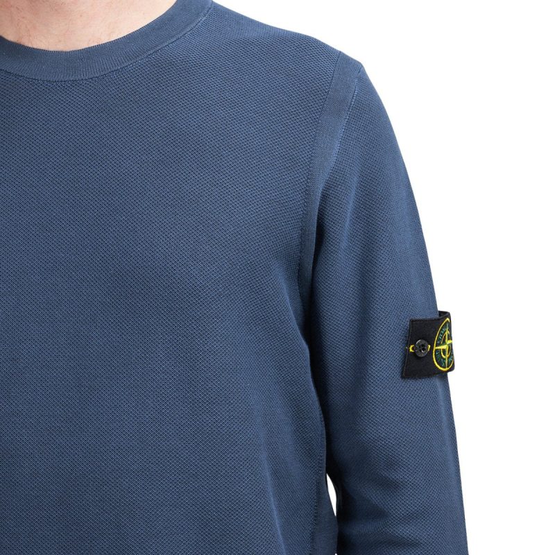 stone island pigment dye knit pullover navy 521270