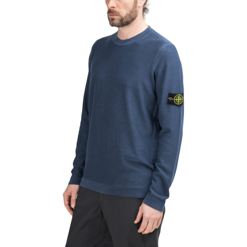 stone island pigment dye knit pullover navy 933893