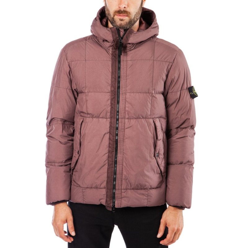 stone island quilted jacket dunkelrosa 605654