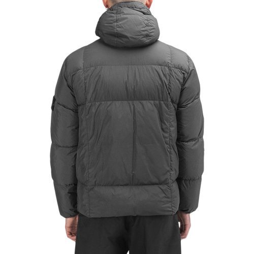 stone island real down jacket grau 576727