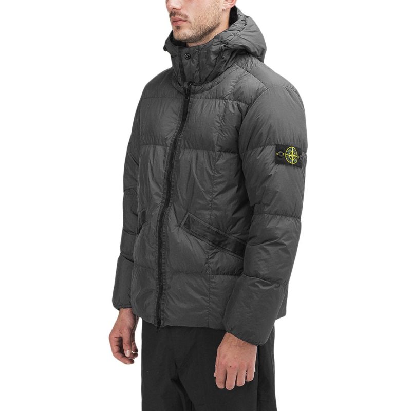 stone island real down jacket grau 681364