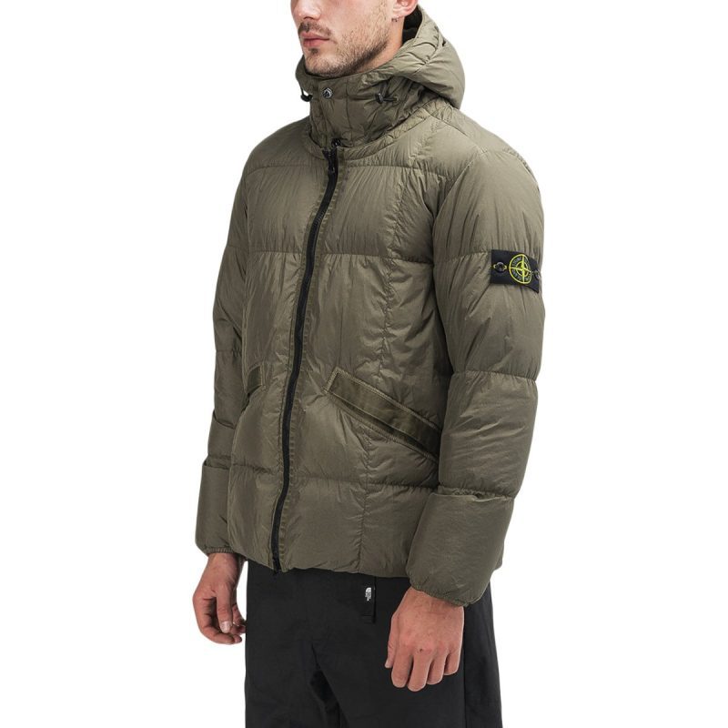 stone island real down jacket olive 283004