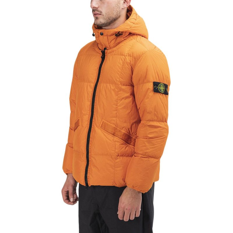 stone island real down jacket orange 304965