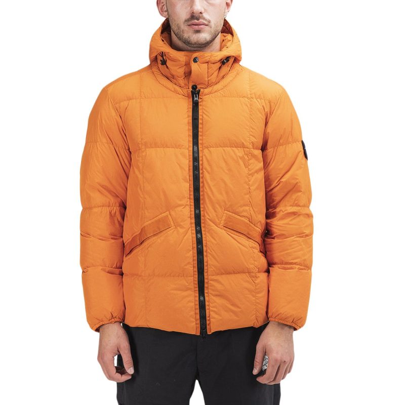 stone island real down jacket orange 729898