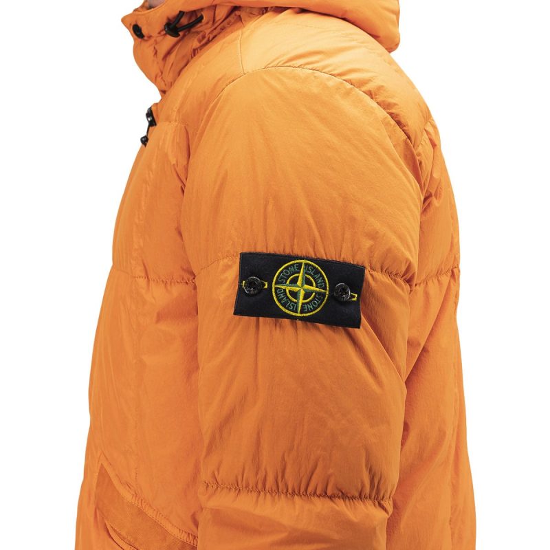 stone island real down jacket orange 760483