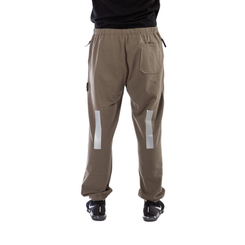 stone island reflective fleece pants olive 814994