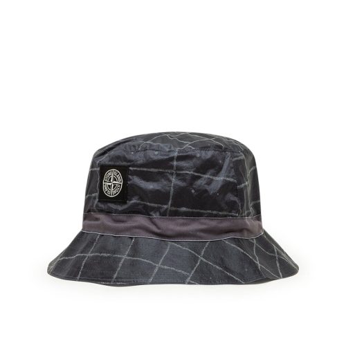 stone island reflective grid bucket hat schwarz 840971