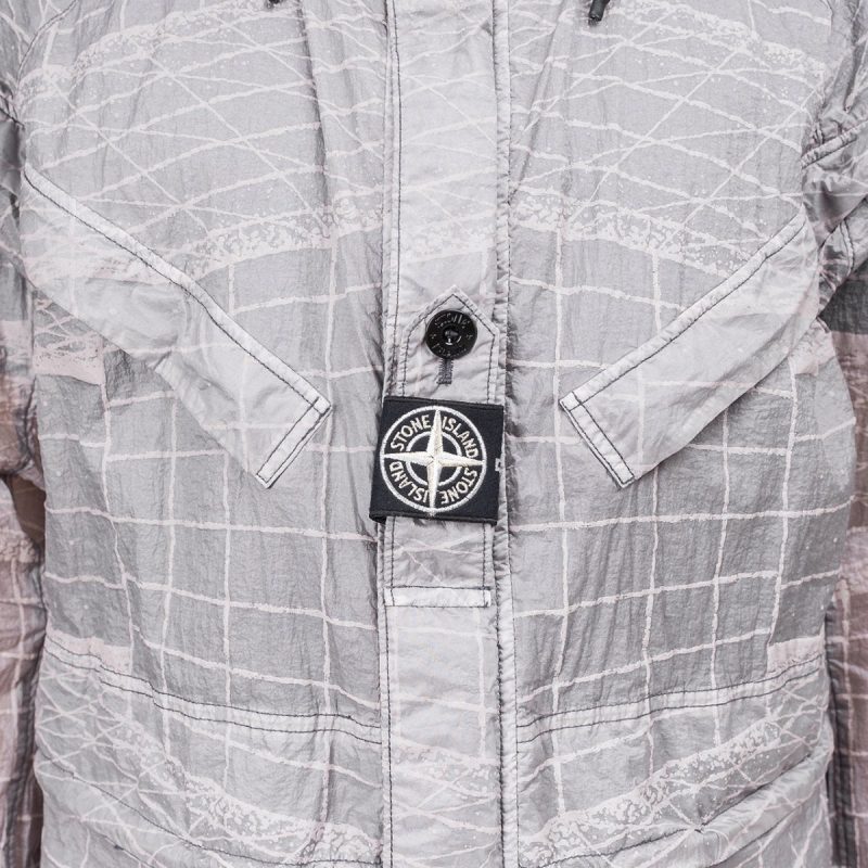 stone island reflective grid on lamy tc jacket grau 529749