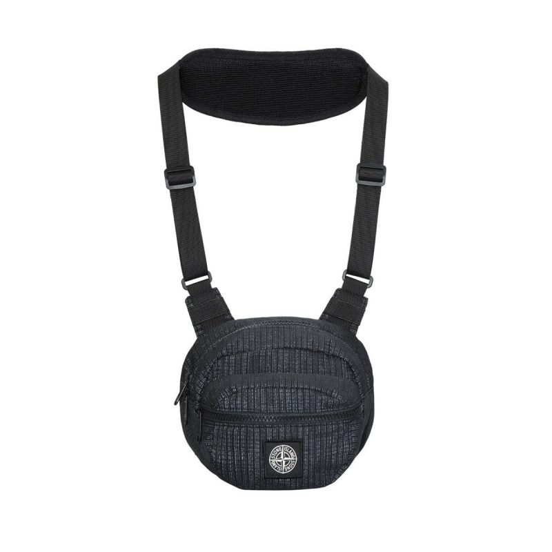 stone island reflective weave ripstop bumbag schwarz 938251