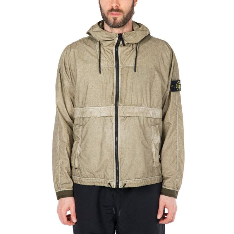 stone island resin popelin tc jacket militargrun 290447