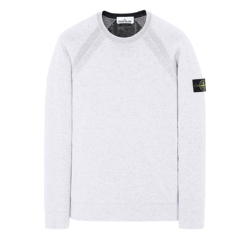 stone island reversible knit pullover hellgrau 191009