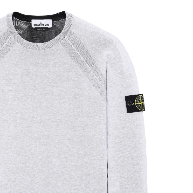 stone island reversible knit pullover hellgrau 232618