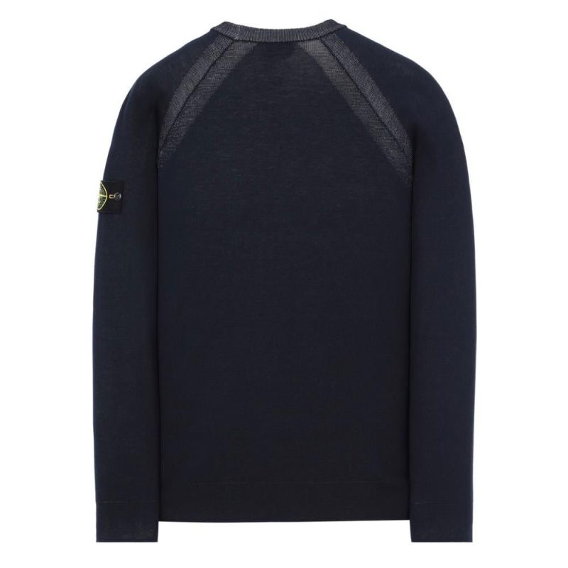 stone island reversible knit pullover navy 180545