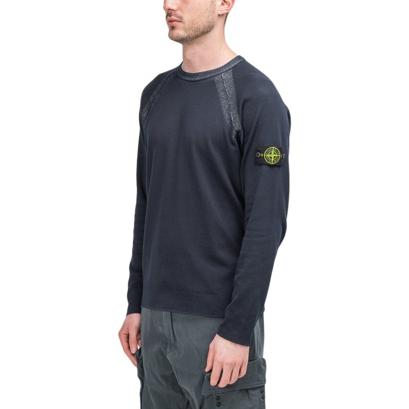 stone island reversible knit pullover navy 379903