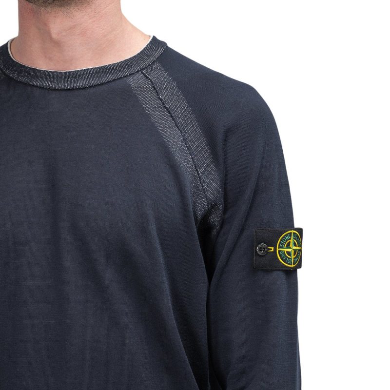 stone island reversible knit pullover navy 695202