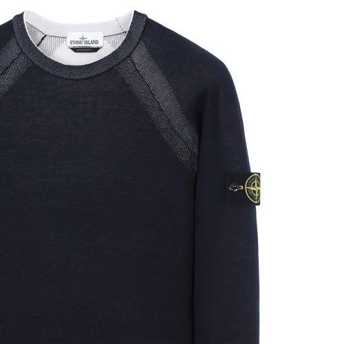 stone island reversible knit pullover navy 924486